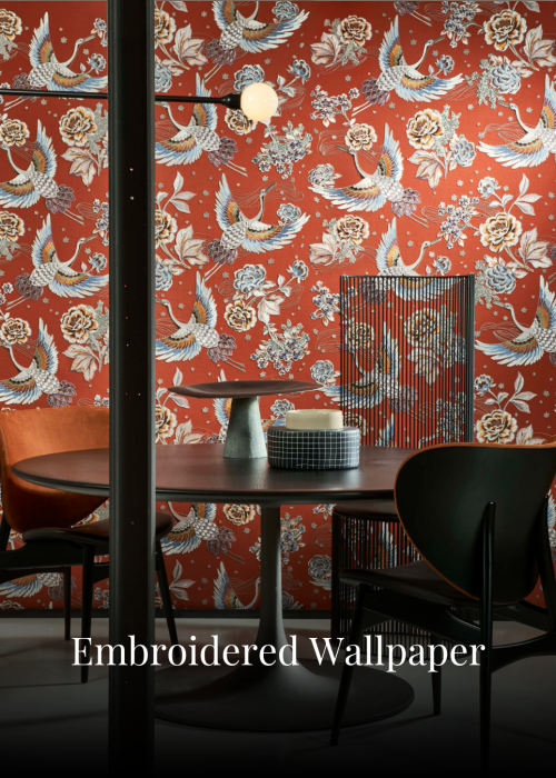 Structured Living Wallpaper - Embroidered